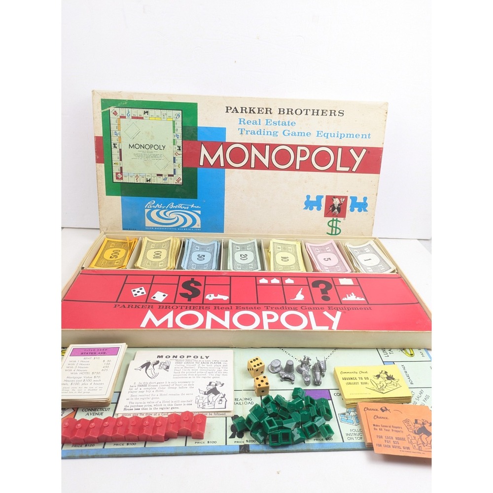 Vintage 1961 Monopoly Board Game Rare Original Old Complete